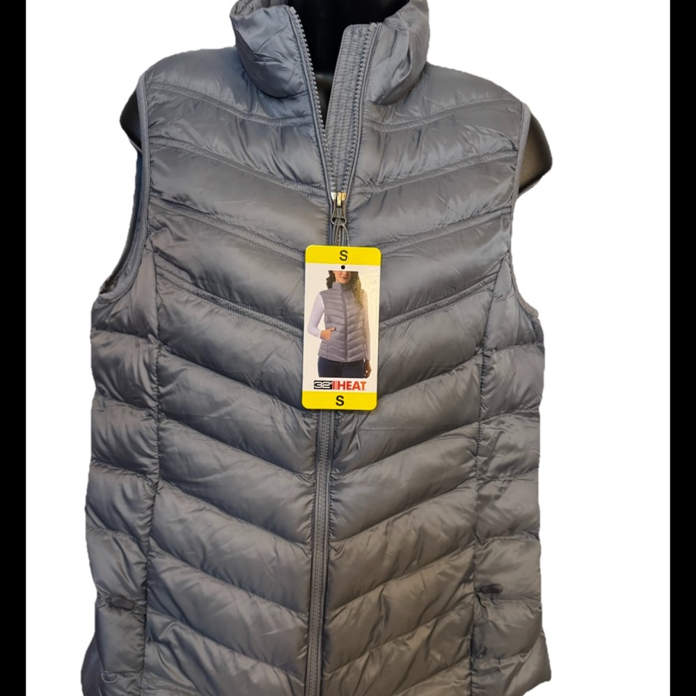 32 DEGREES HEAT SLEEVELESS PUFFER VEST JACKET SIZE S NEW WITH TAGS